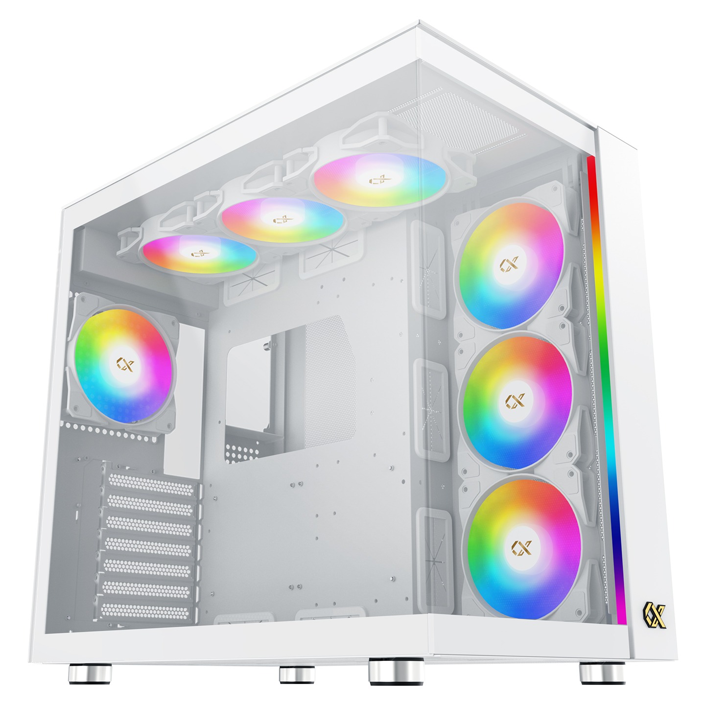 Xigmatek EN41914 AQUA ULTRA AIR ARCTIC Beyaz TYPE-C+2 Yön Temperli Cam 7x12cm ARGB+ ARGB Şeritli E-ATX Gaming Oyuncu Kasası