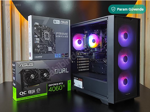 SIFIR SİSTEM RTX 4060 Tİ E.K/ İ5 14400F/16 GB RAM/512 GB SSD