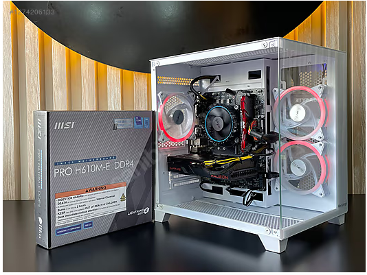 RX6500XT E.K/İ3 12100F İŞLEMCİ/16GB RAM/512GB SSD/AKVARUM KASA