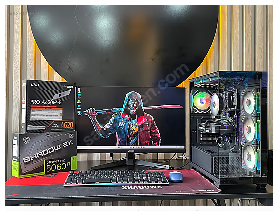 SIFIR SİSTEM/MSİ RTX 5060Tİ/RYZEN 5 7500F/16 GB DDR5/27 MONİTÖR